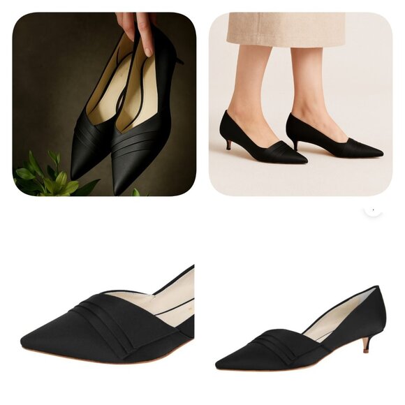 Something Bleu Brenna Kitten Heel HANDCRAFTED IN ITALY BY ARTISAN SHOEMAKERS - Picture 1 of 16